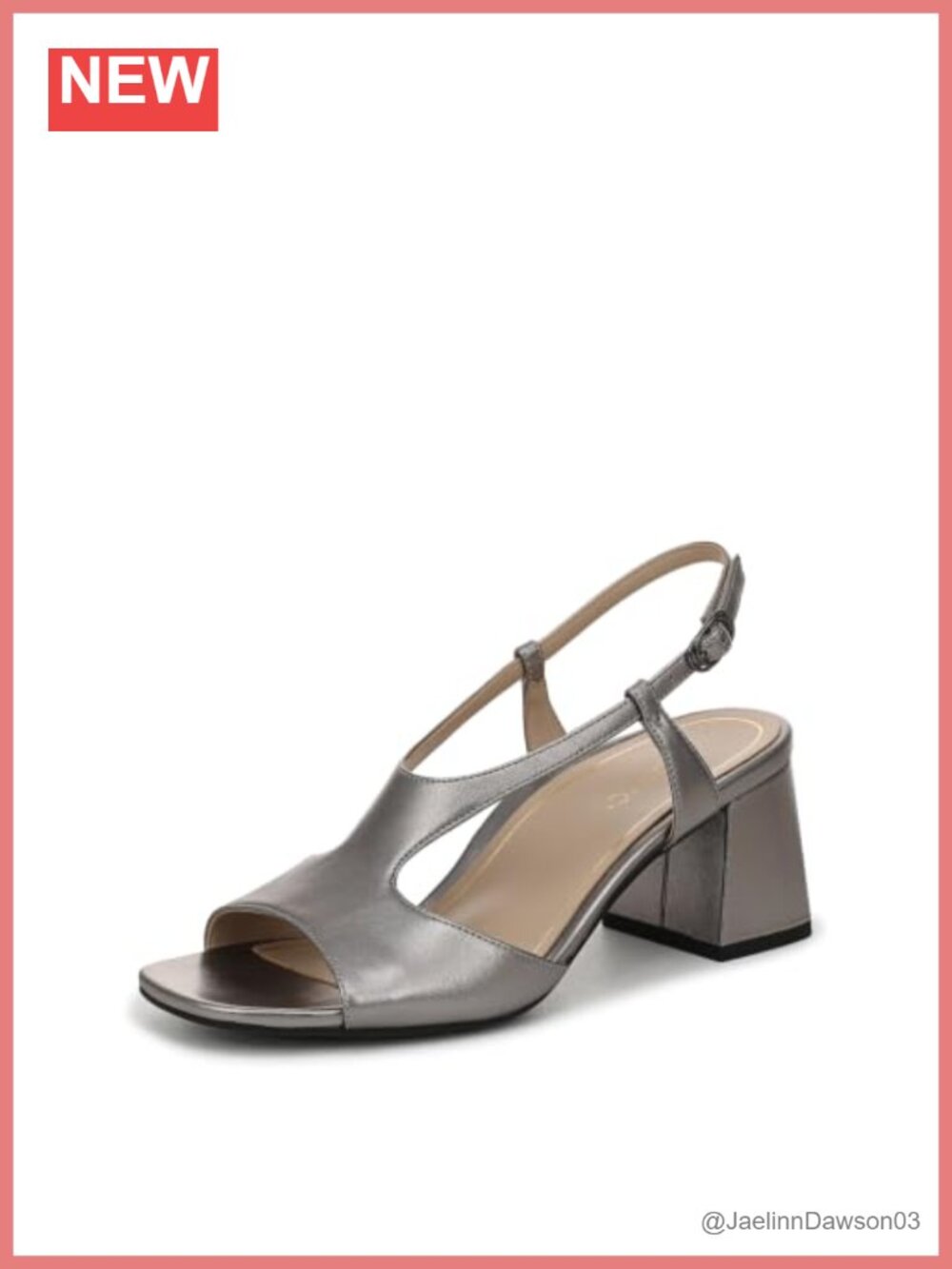 Vionic Raquel Leather Slingback Sandals Block Heel Open Toe 2.5"